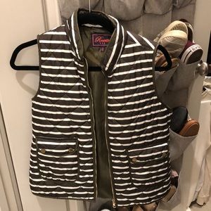 Green and white striped vest